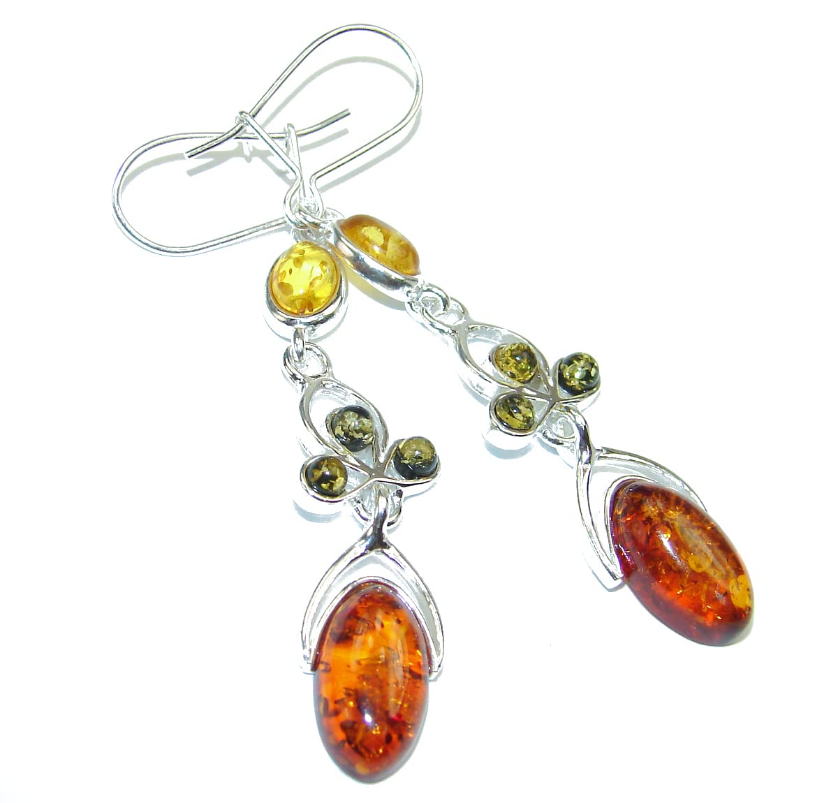 SilverRush Style Amber Womens Earrings 925 Sterling Silver