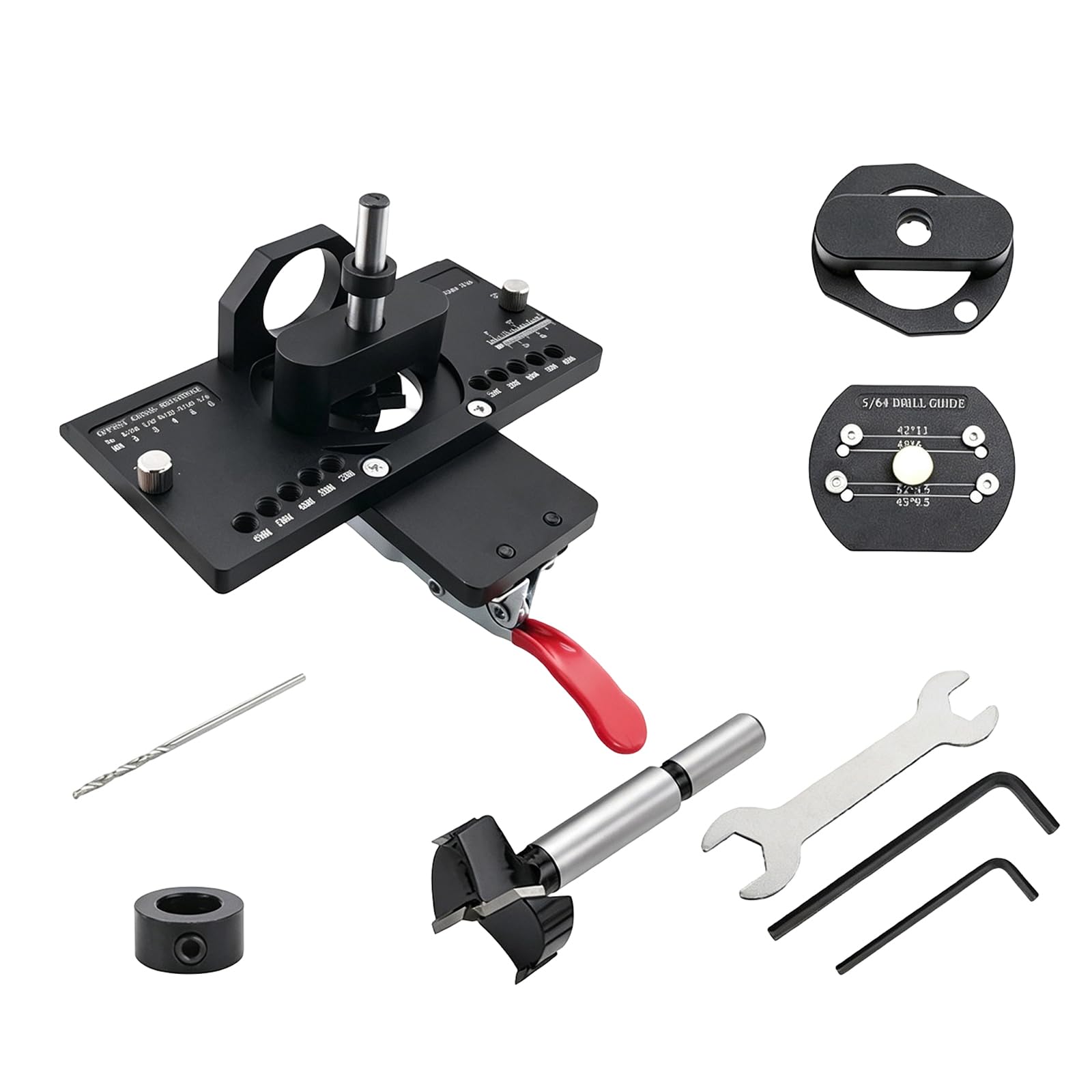35mm Cup Hinge Template Positioning Tool with Fast Clamp and Drill Bushings Suitable for Woodworkers Accurate Drilling Cabinet Installation Drilling Tool