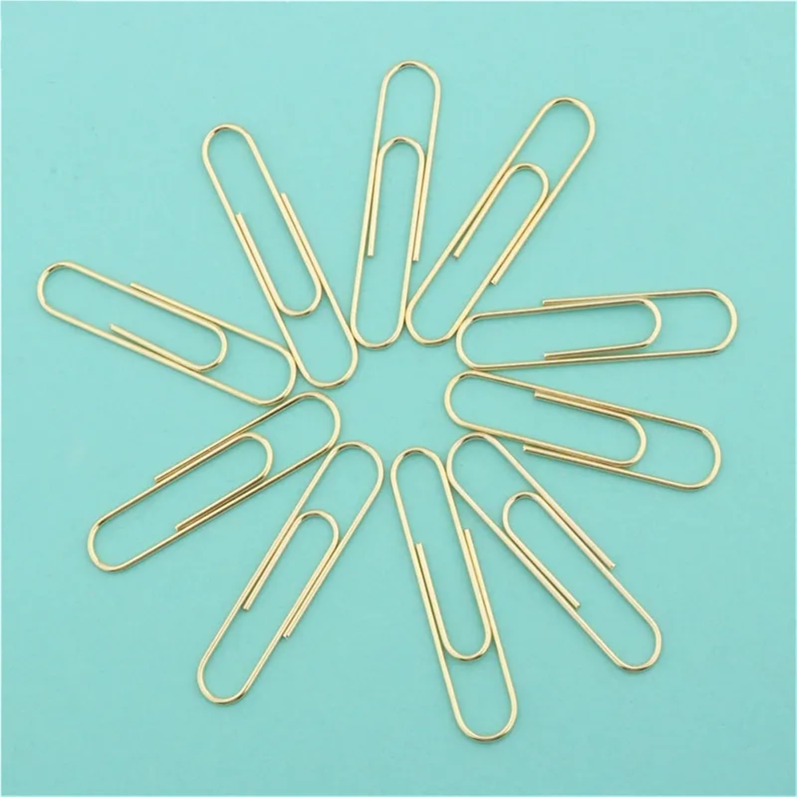 Büroklammern 10Pcs 15/28/33/50mm Notebook Memo Pad Bookmark Binder Paperclips Accessories Paper Clips Binding Supplies Student Office Stationary(Golden -50mm)