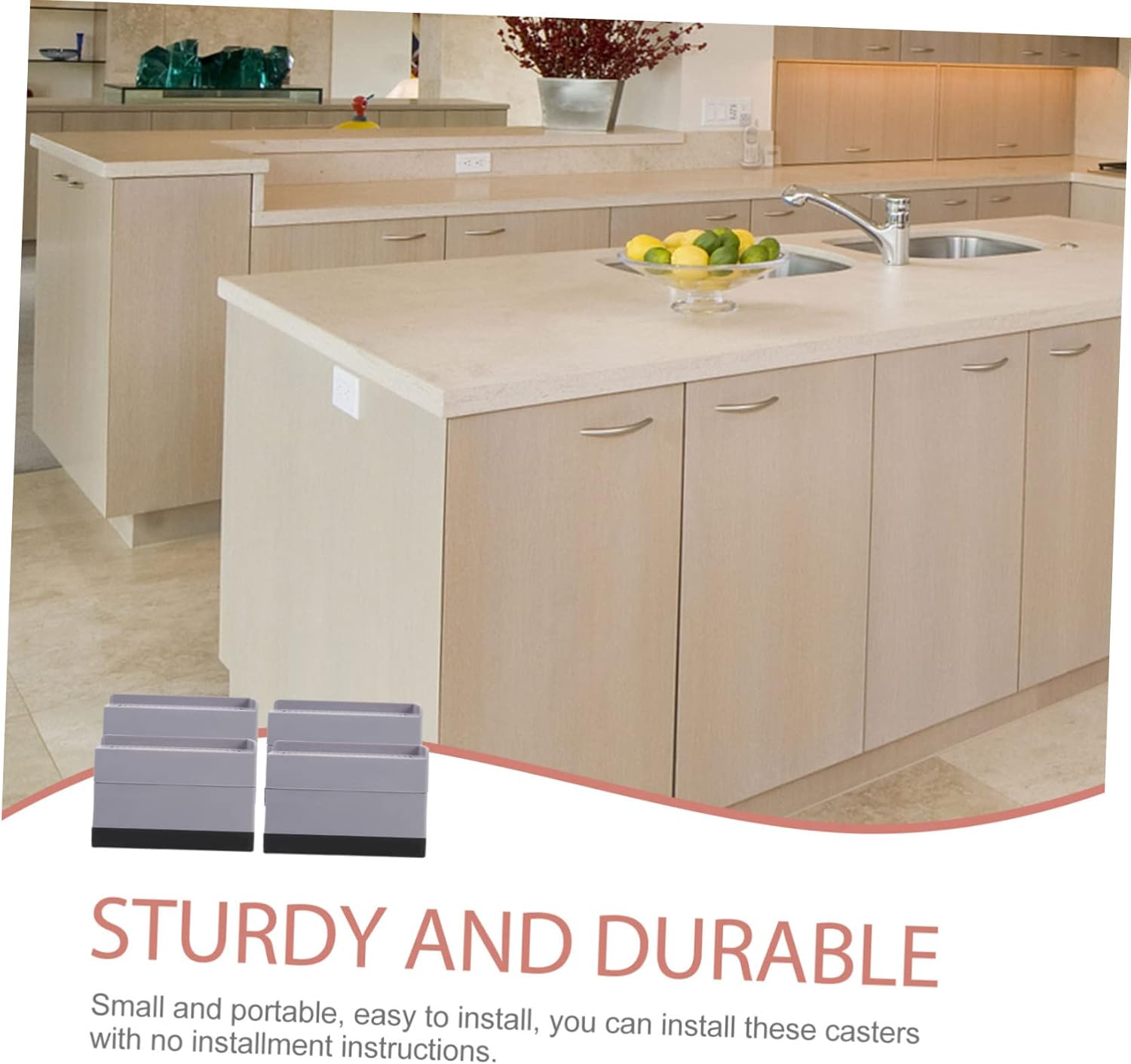 Cabilock 4pcs Elevated Foot Pads Bed Riser Pads for Furniture Nonslip Table Leg Appliance Lift