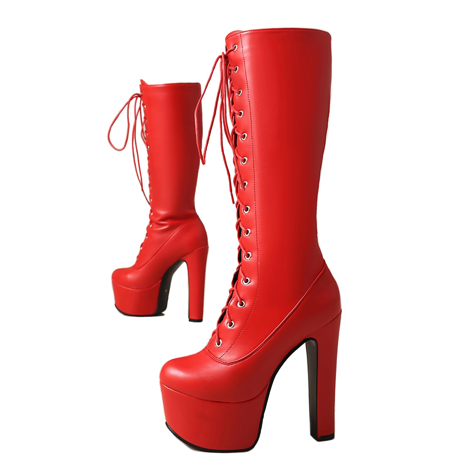 Platform Polo Dance Boots Knee High for Women Heel Height 6 15 5cm