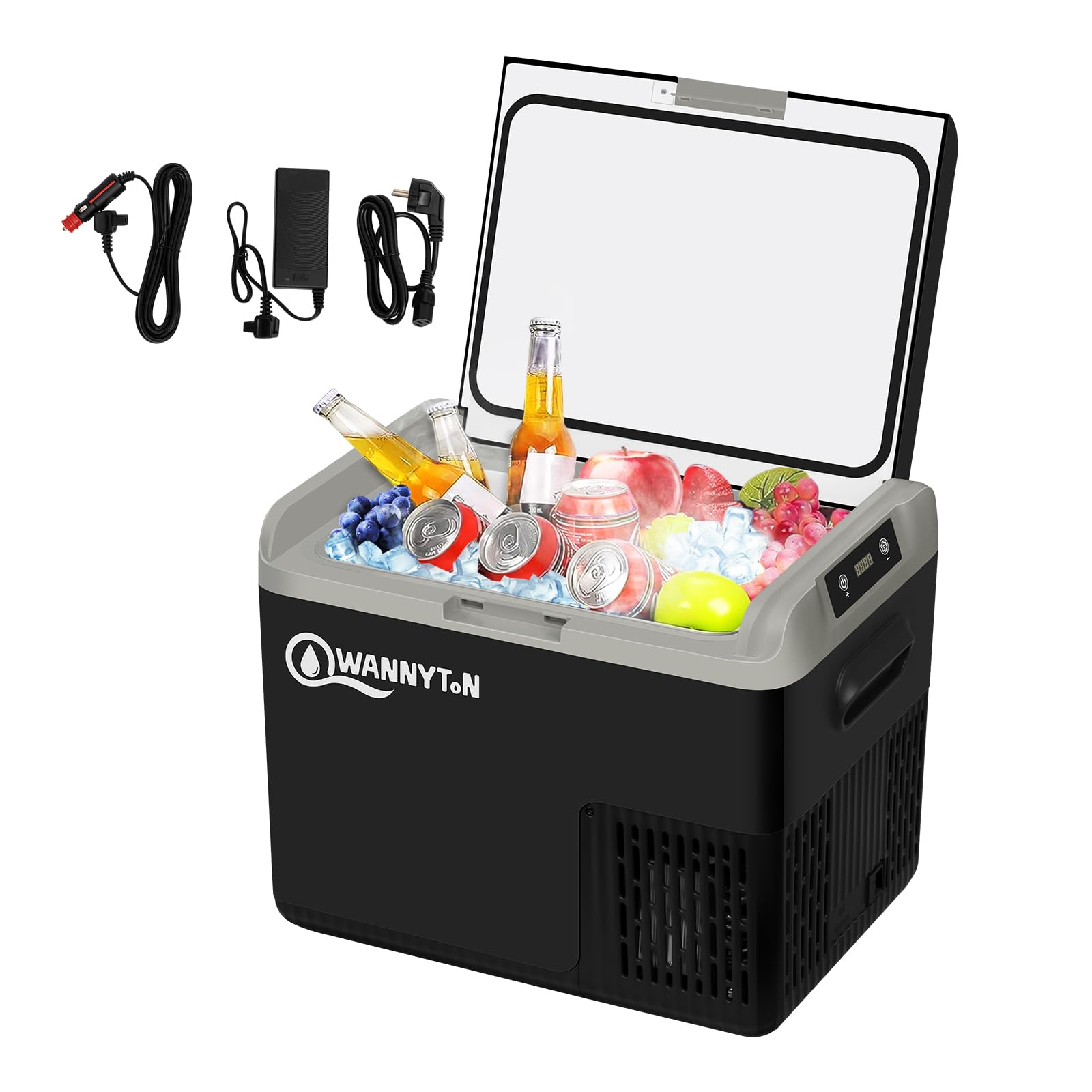 WANNYTON Kompressor Kühlbox 18 Liter, Kühlbox elektrisch 100-240V AC/12V DC, elektrische Kühlbox mit Kühlung Funktion, für den Auto- und Heimgebrauch, für Getränken