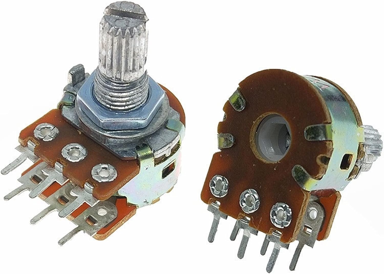 Amazon.co.jp ポテンショメータ 2pcs WH148 1K 2K 5K 10K 20K 50K 100K 500Kシャフトアンプ