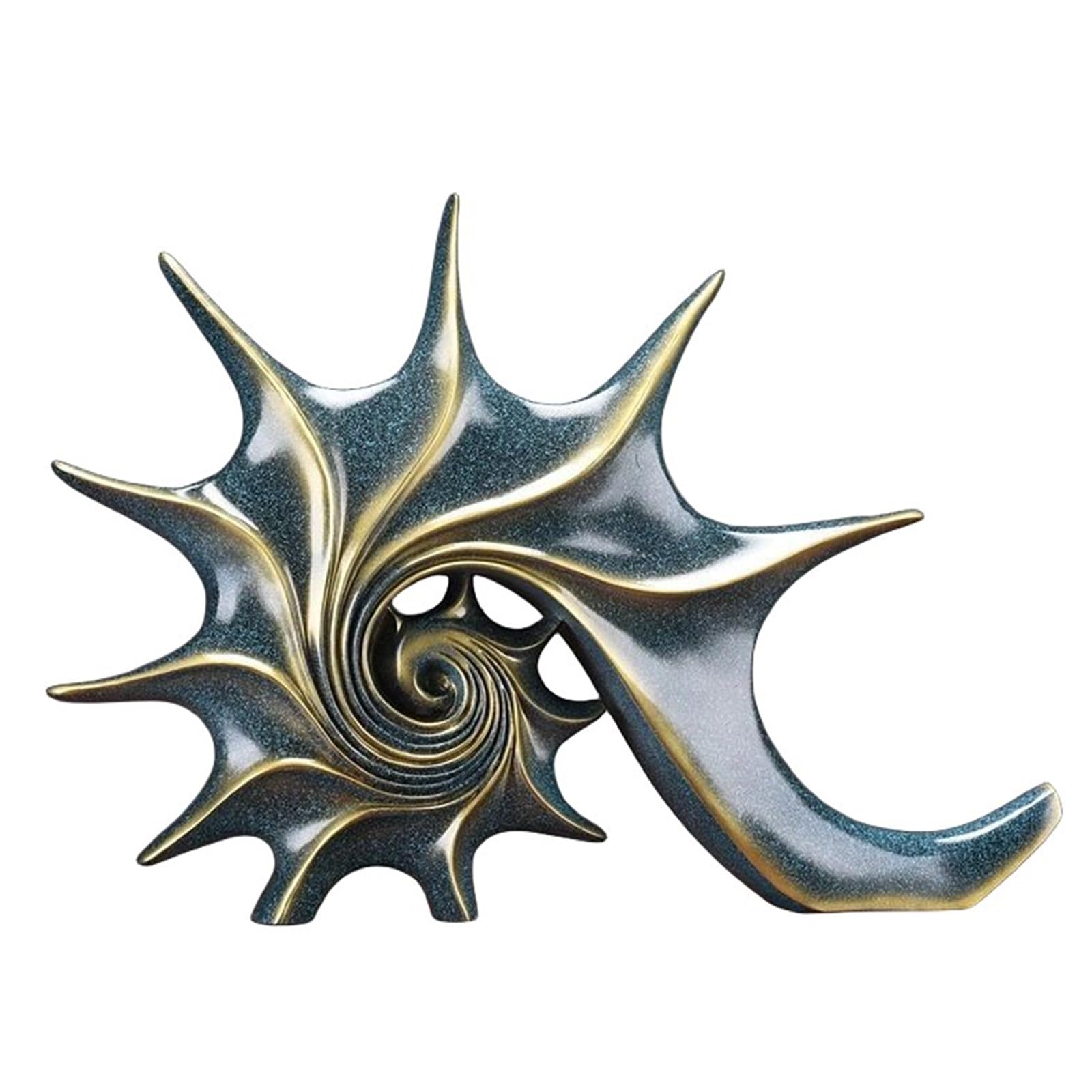 Zyqixluk Resin Conch Statue Sculpture Conch Sculptures Decoration The figurine on the desk Beach Decorative Table Centerpieces for Office Home Living Room Wine Cabinet,Blue