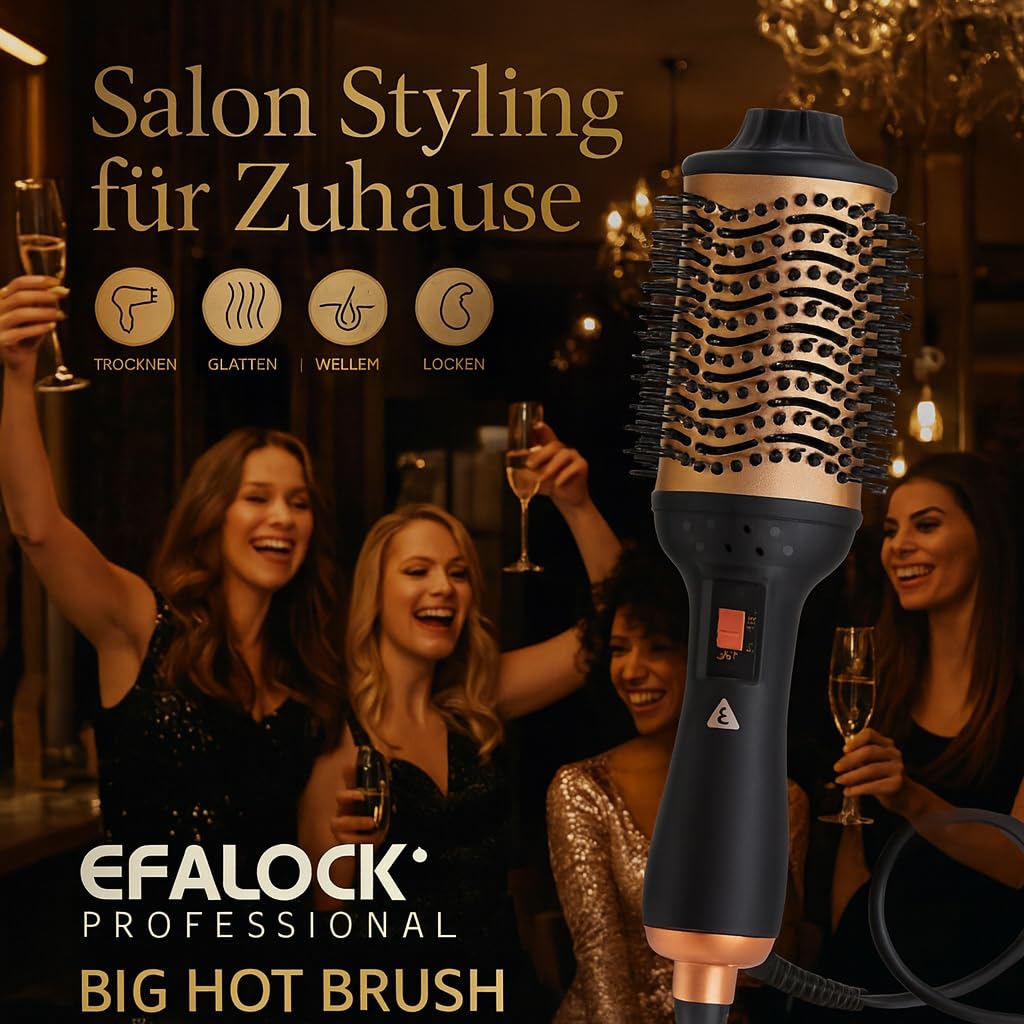 Rotschopf24 Efalock BIG HOT BRUSH Warmluftbürste Ionen Keramik + Tasche