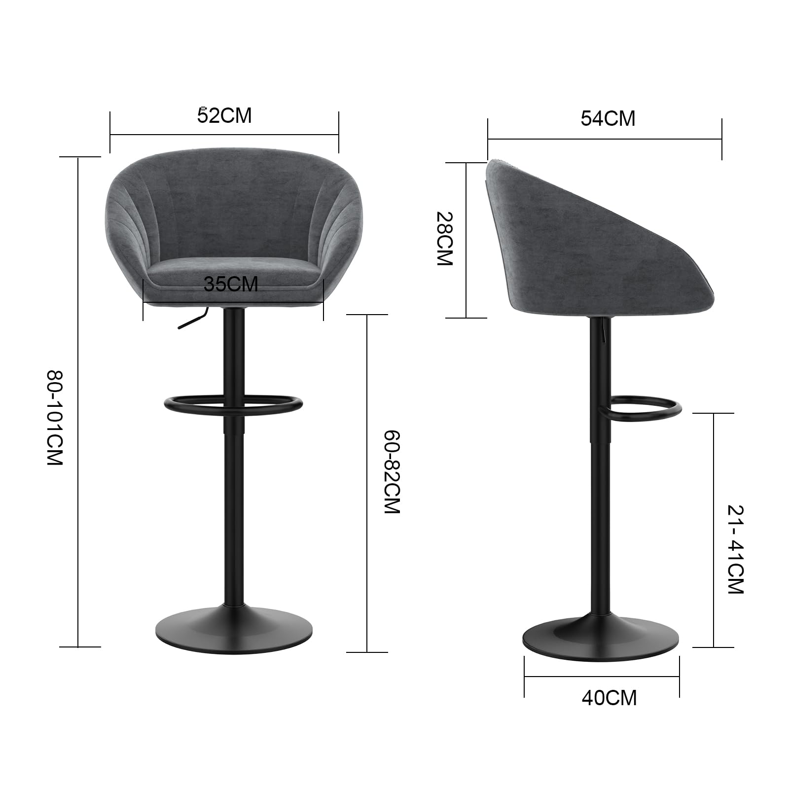 Set di 2 sgabelli da bar Braga velluto grigio oro | Leroy Merlin