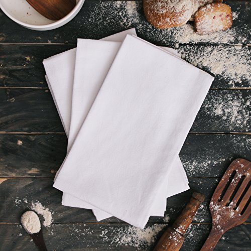 Flour Sack Cloth Napkins, Set Of 16 100% Cotton Re Usable Napkins Size 12X12 Inch Dinner Napkins, Luncheon Napkins, Cocktail Napkins, Wedding Napkins-White #TOP1