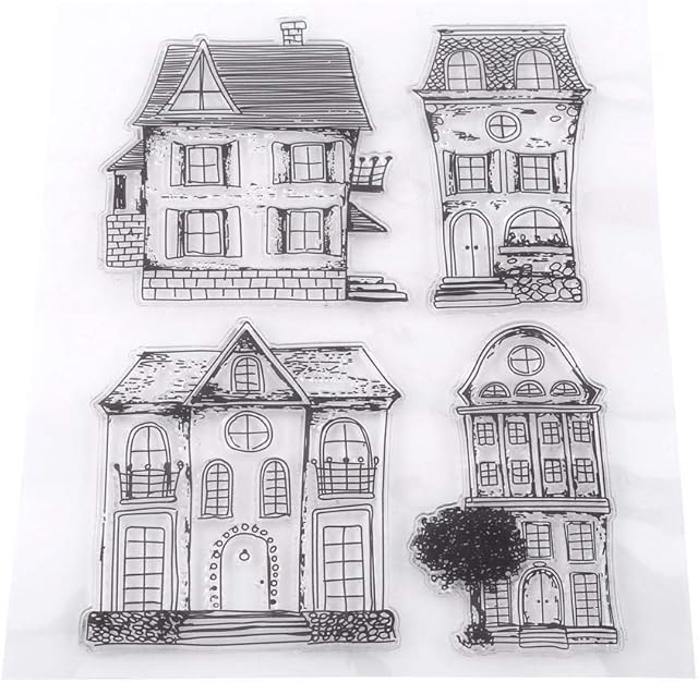 Silicon Stamps, Akozon Scrapbook Clear Transparent Stamps House Photo Cards Rubber Stamp