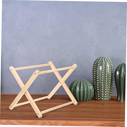 Miniatura 9 de Ciieeo Estante de fabricación de cuerdas, organizador de piso de madera, estante de secado ligero portátil para el hogar Dec