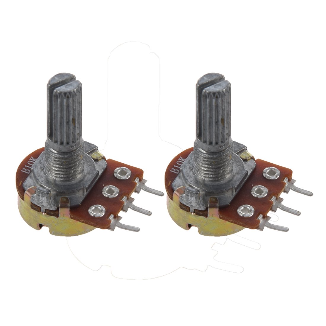 Littimoon Littimoon(R) 2 Pcs B10K 10K ohm Single Linear Taper Rotary Potentiometers