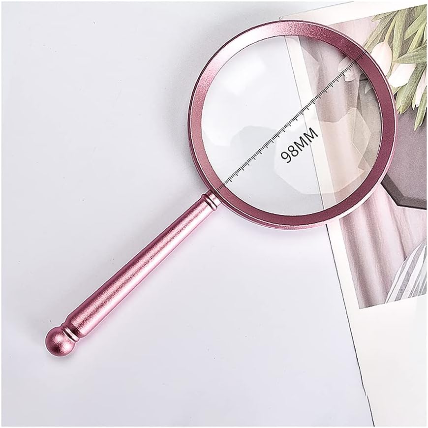 Reading Magnifier Metal Handheld Magnifier Handheld Premium High Power Magnify Glass for Kids, Seniors, Macular Degeneration,Elderly Reading Magnifying Glass