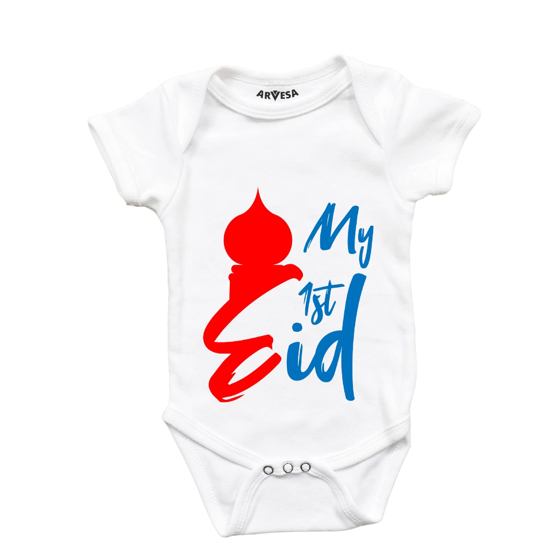 Unisex Baby Month White Romper Onesie Half Sleeve Envelope Neck