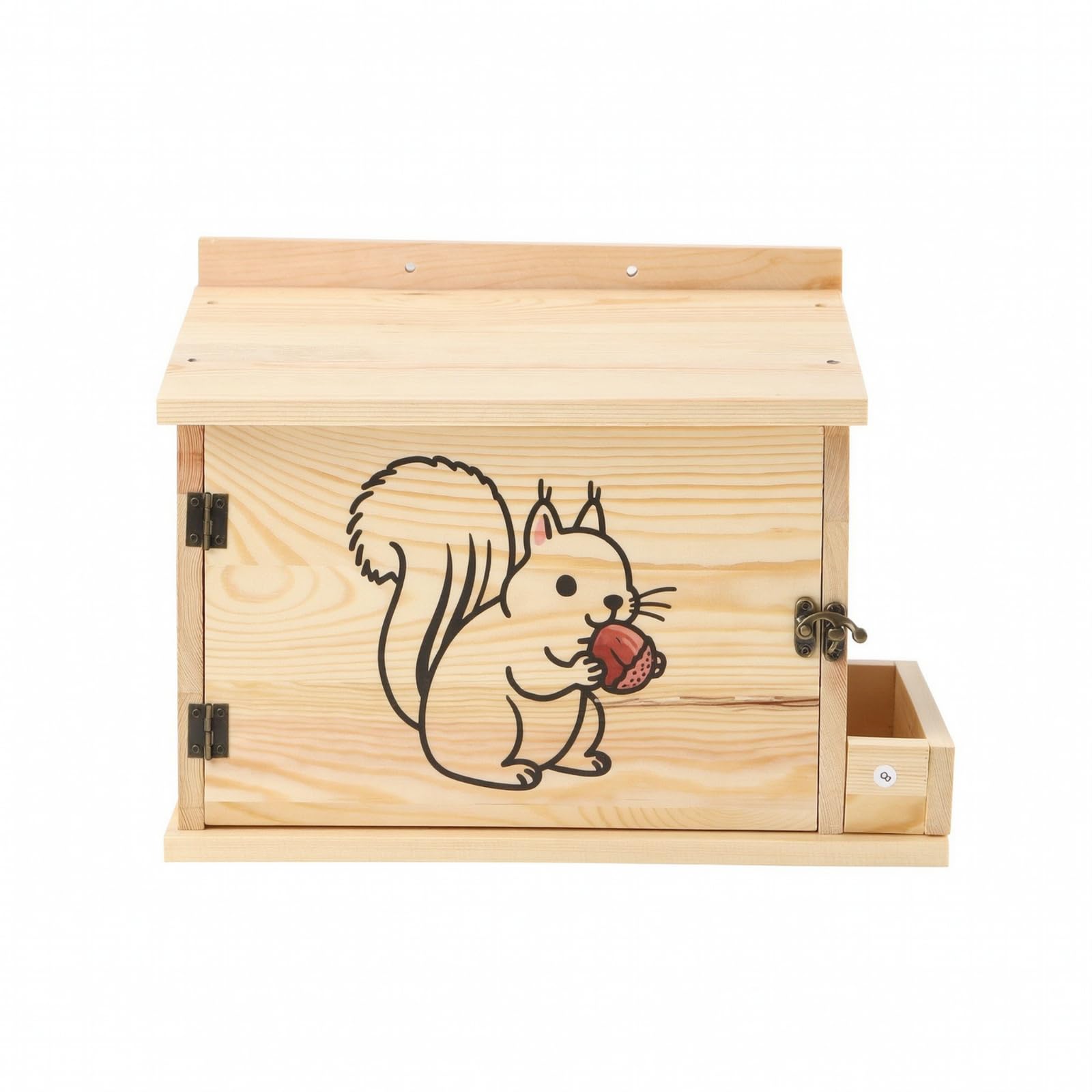 Eichhörnchen Unterschlupf mit Schutzvordach Und Metallbeschlag für Kleine Säugetiere Robuste Nistbox mit Belüftung für Ganzjährige Nutzung für Baummontage Und Gartenwildtier Beobachtung
