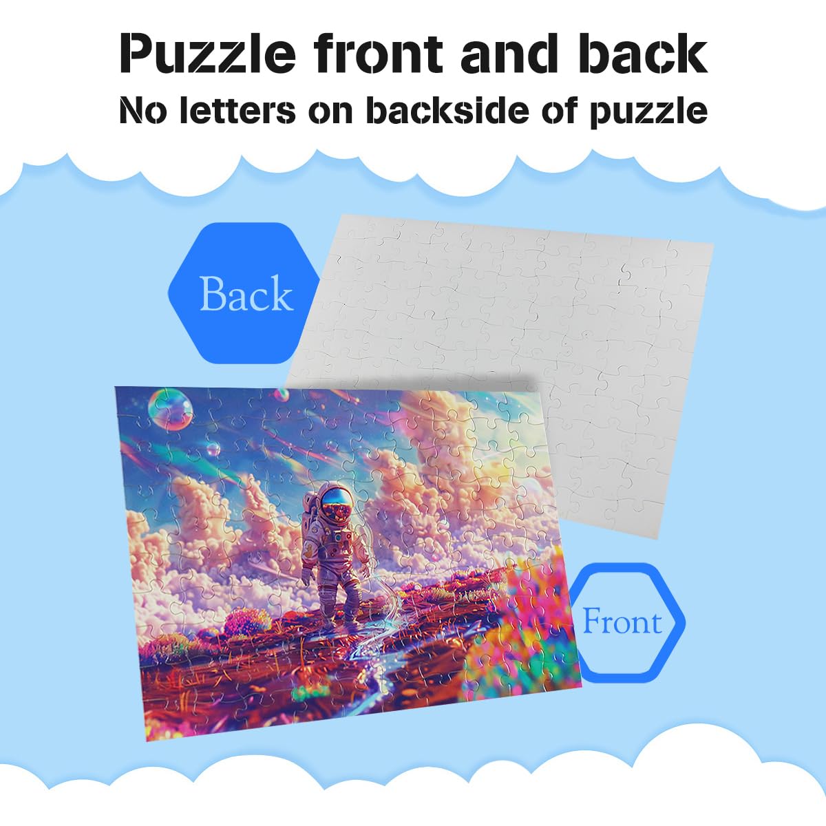 100 Piece Jigsaw Puzzle for Adult Astronaut Jigsaw Puzzles Gift for Children Boys Girls Beginner, Black, Dark Blue - Image 4