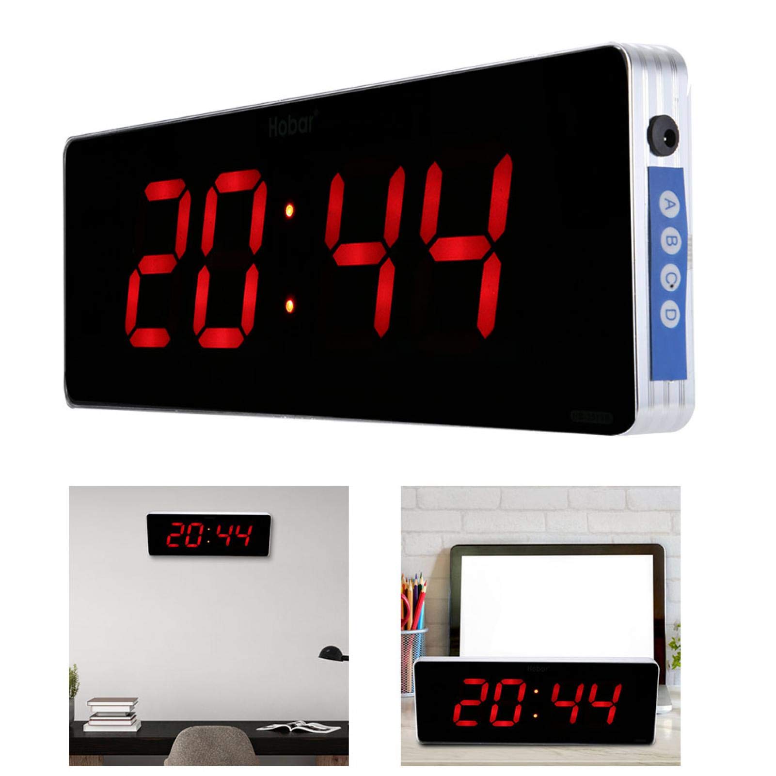 Orologio Digitale, Orologio Digitale a LED Orologi da Parete in Lega di Alluminio per Camera da Letto da Ufficio Spina UE 110‑240V(Hour+Minute)