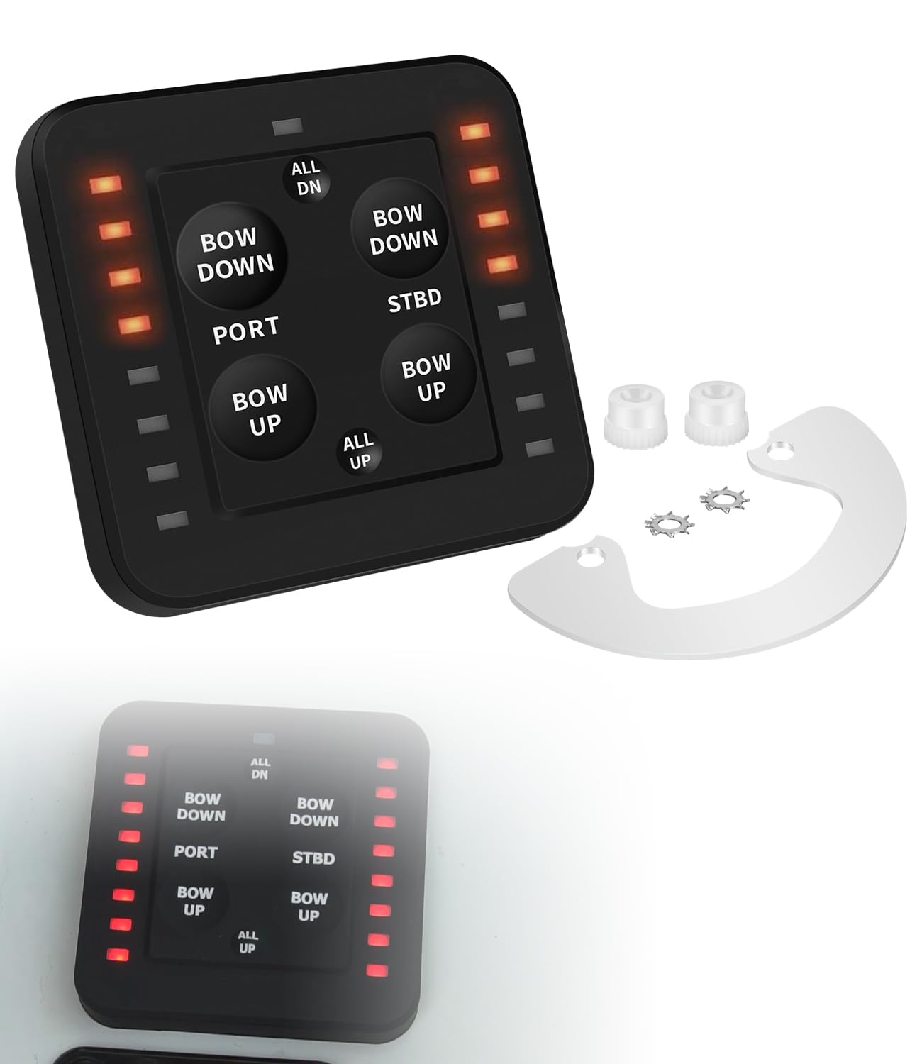 Photo 1 of Toolixor SLC-11 LED One-Touch Leveling Trim Tab Control Panel - Replacement for Lectrotab SETR-61 Oval Control - Compatible with Lenco & Bennett 12V/24V Actuators, No External Black Box Required