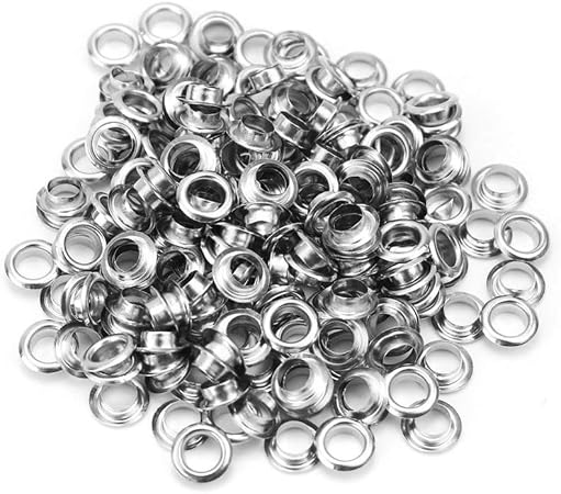 RuiLing 100pcs 5mm Silver Metal Eyelets 