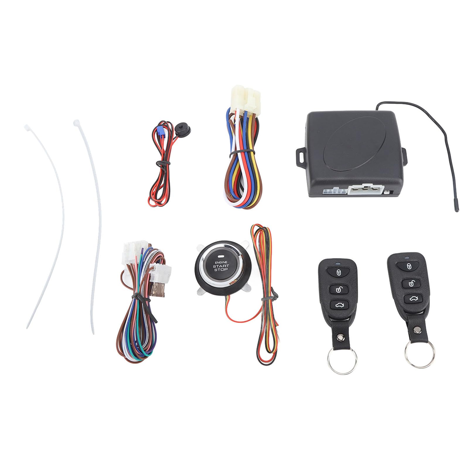 de Alarma para Coche con Entrada sin Llave DC12V con Arranque Remoto, Material ABS, 16 Funciones Antirrobo, Comodidad para Vehículos para Todo Tipo de Clima (Sin Bluetooth)