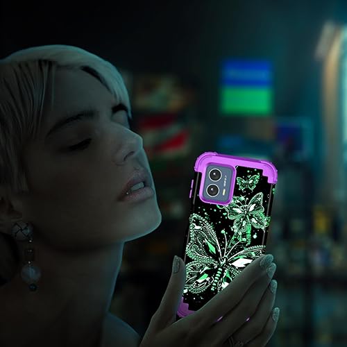 Miniatura 7 de Miqala Funda para Moto G Stylus 2021 brillante en la oscuridad tres capas resistente a prueba de golpes carcasa de goma de silicona suave para Moto