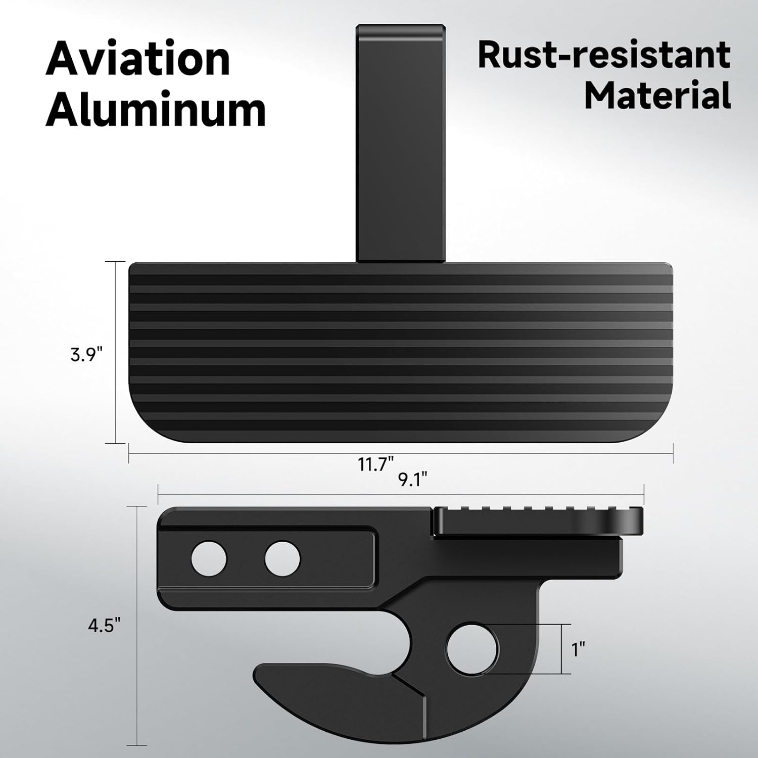 Hitch Step with Slider - for 2 inch Receiver, Rear Bumper Guard Protector, Compatible with 3/4" D-Rings or Soft Shackle, for Trailer Tow SUV Pickup, Black - Image 3
