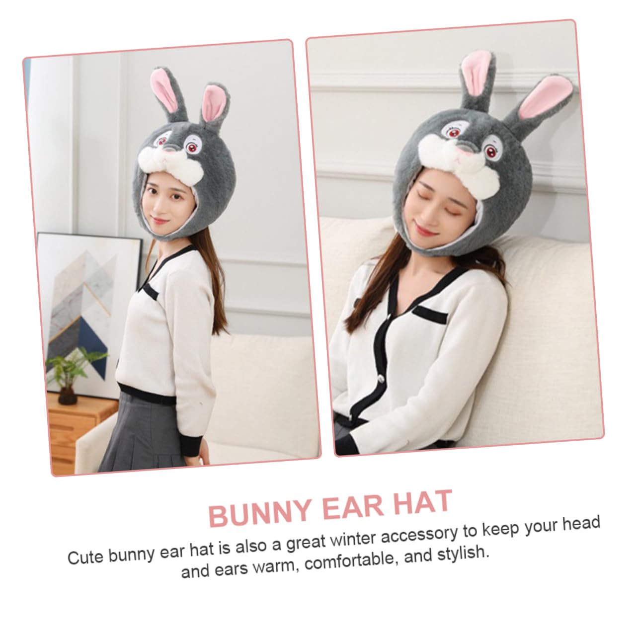 ifundom 2piezas Gorro De Conejo De Peluche Con Orejas Para Fiestas Disfraz De Pascua Accesorio Fotográfico Divertido Gorro Unisex Para Adultos Diseño Creativo y Fácil De Usar