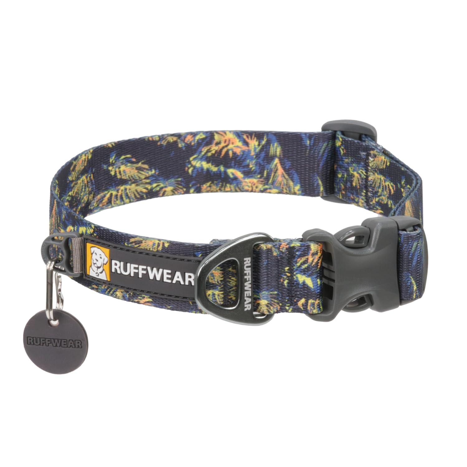 Ruffwear, Front Range Dog Collar, Adjustable Tubelok Webbing, Lightweight, Side Release Buckle, Aluminum V-Ring, Durable for Everyday Use, Deep Jungle