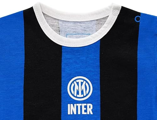 Inter, Baby-Body, schwarz-blaue Streifen und Logo, Unisex-Kinder 0-24, 3 Monate