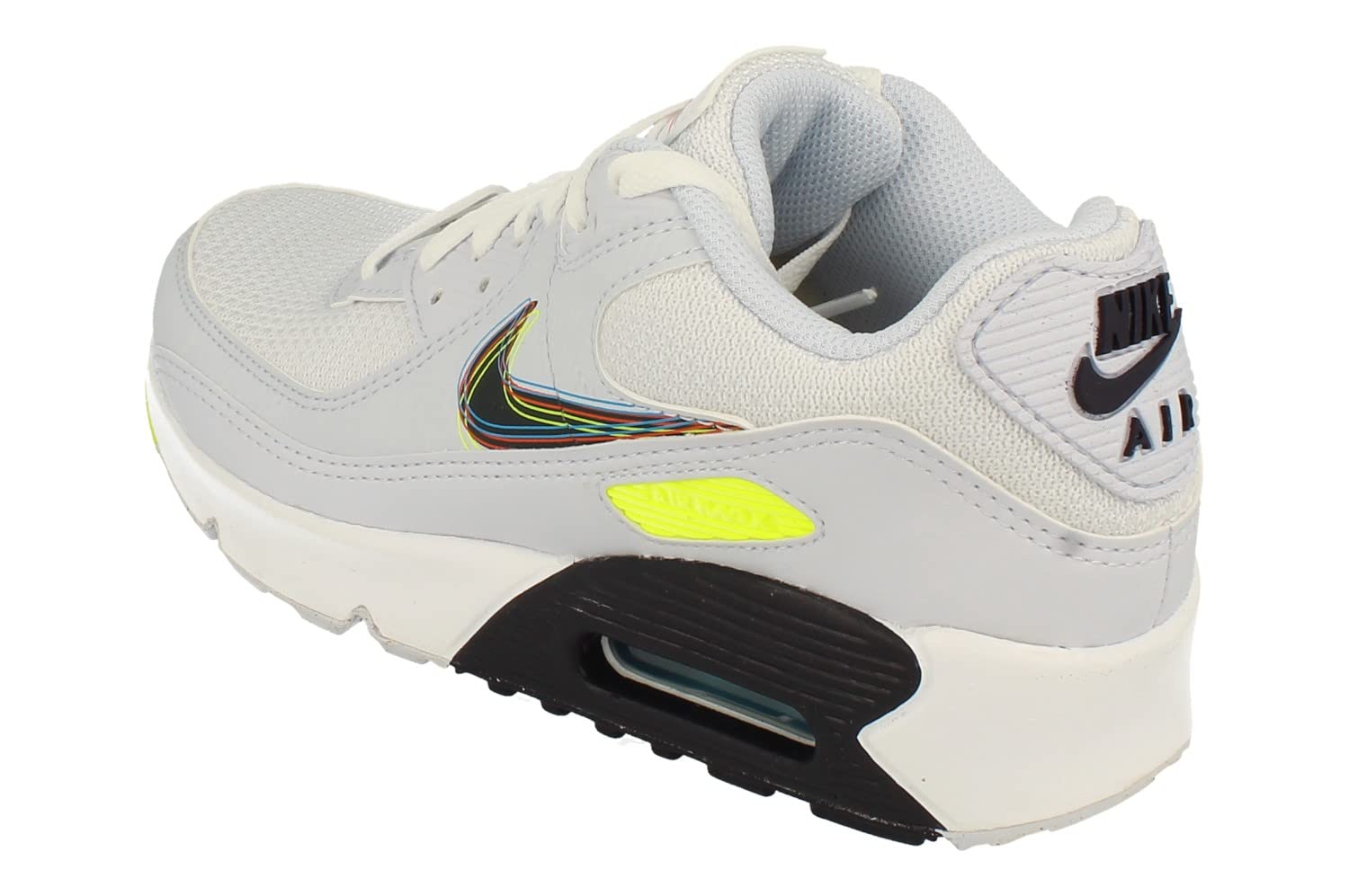 Nike Air Max 90 GS Running Trainers DV3480 Sneakers Shoes (UK 4 US 4.5Y EU 36.5, White Blackened Blue Volt 100)