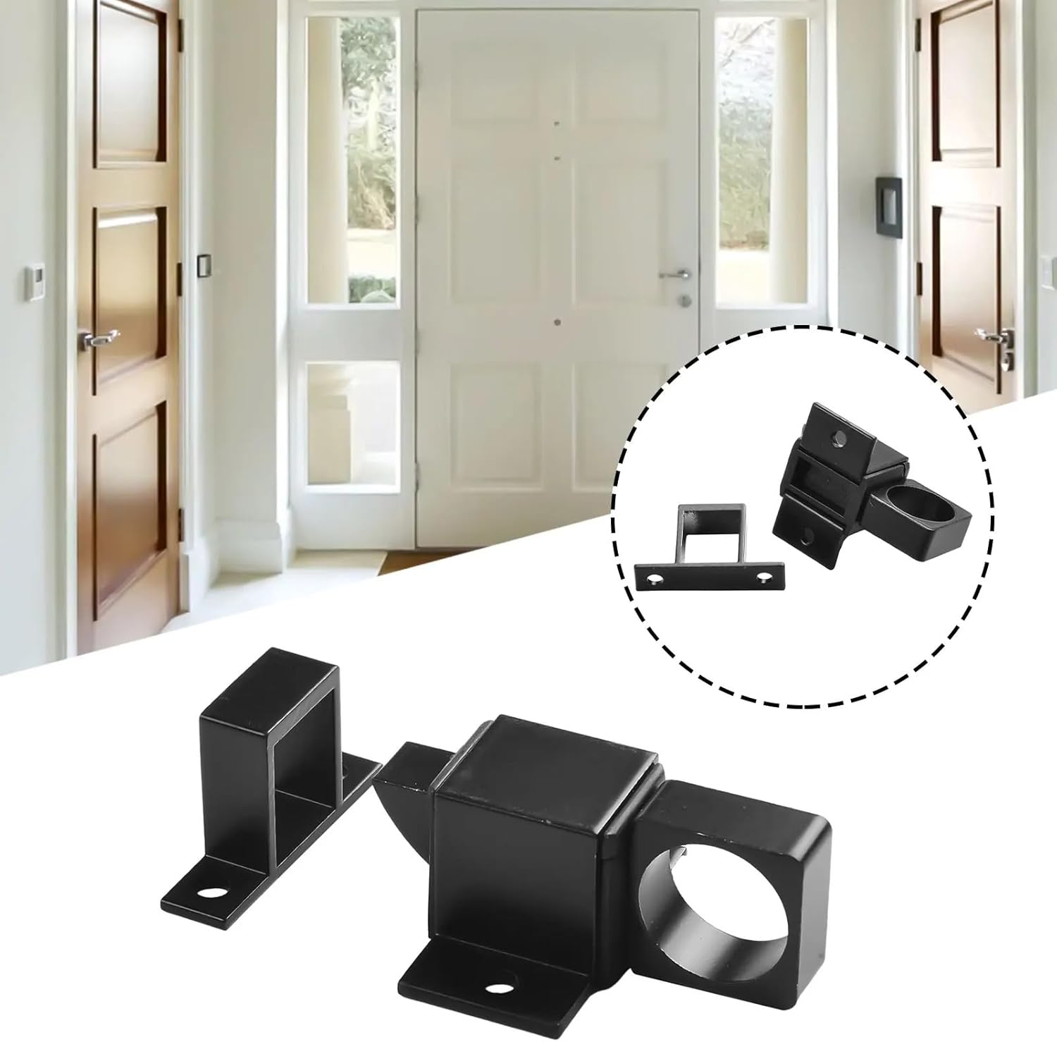 AINIFU Automatic Window Door Spring Bouncing Lock Self-Closing Metal Door Latches Aluminum Alloy Automatic Gate Latch with Spring Loaded Pin, Security Window & Cabinet Lock