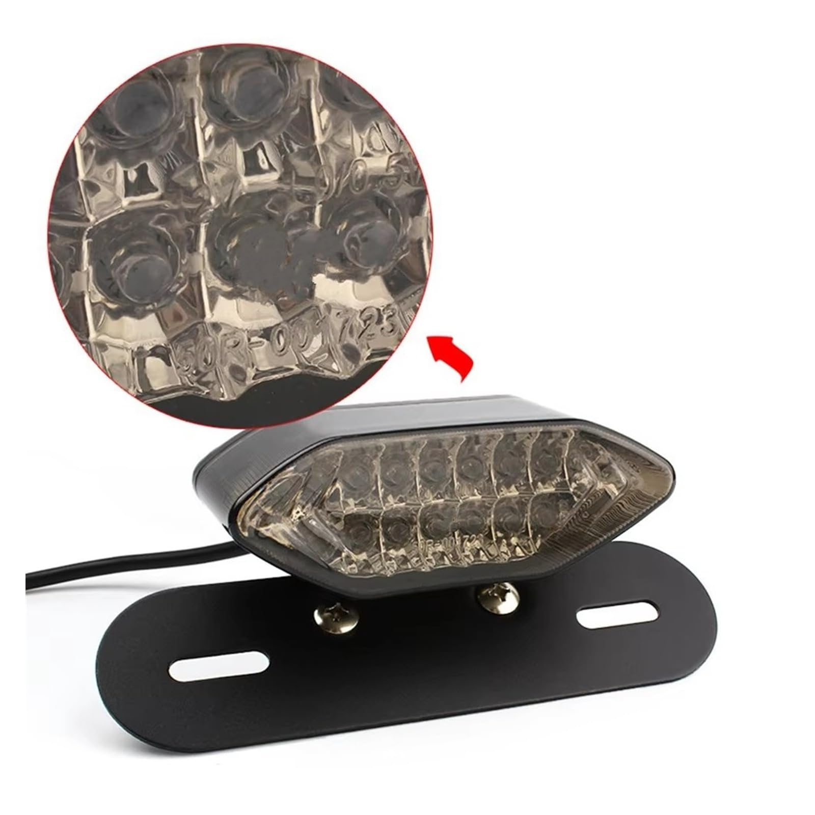 Moto luce freno targa lampada stop Luce targa universale per moto, base nera, indicatore di direzione, coda freno