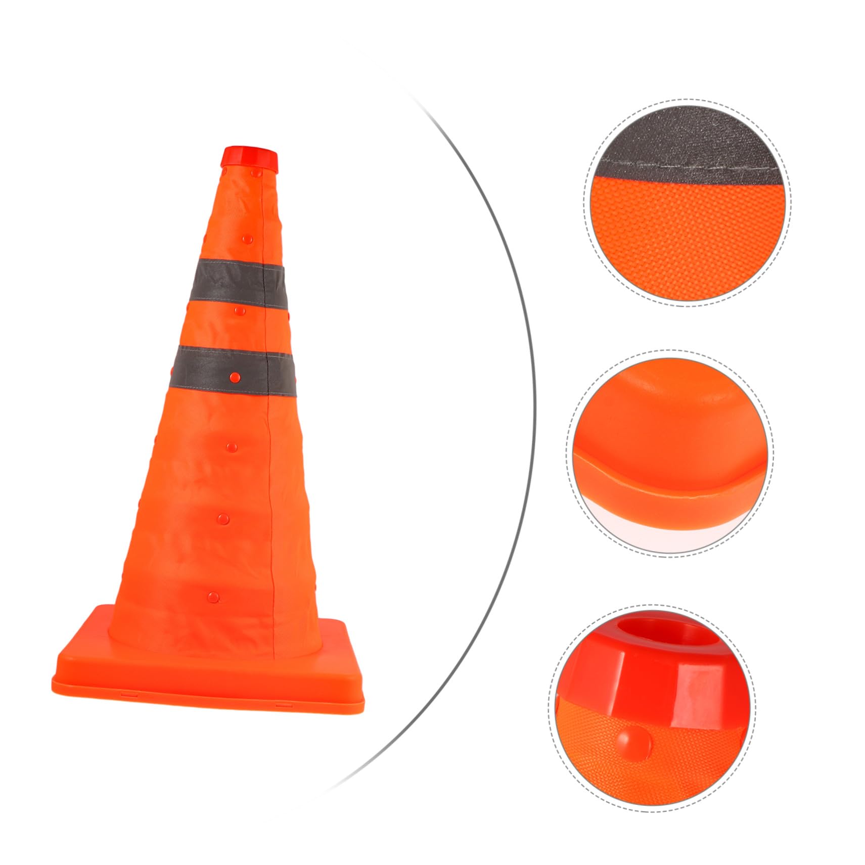 Lot de 2 Cônes de Signalisation Extensibles Orange 45 Cm en Polypropylène Réfléchissants, Pliables pour Sécurité Routière et Délimitation Terrains Extérieurs et Intérieurs