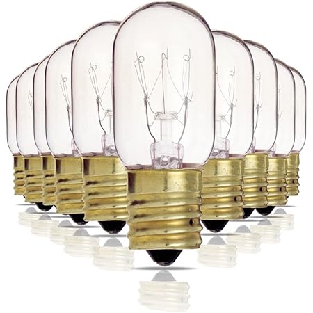 Satco 15 Watt T7 Clear Incandescent Bulbs - Dimmable 130V Candelabra Base, 10 Pack