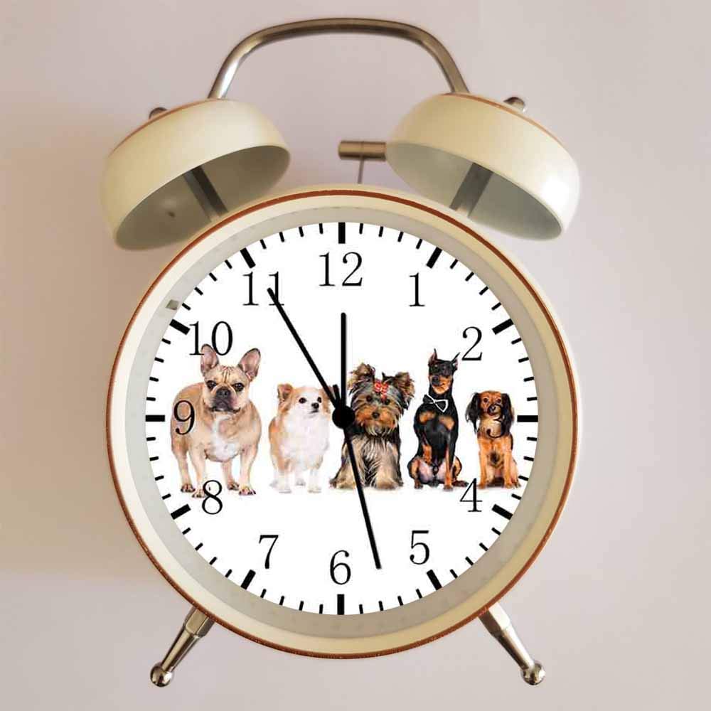 Amazon.co.jp: 白の目覚まし時計 かわいい子犬犬E210大音量目覚まし