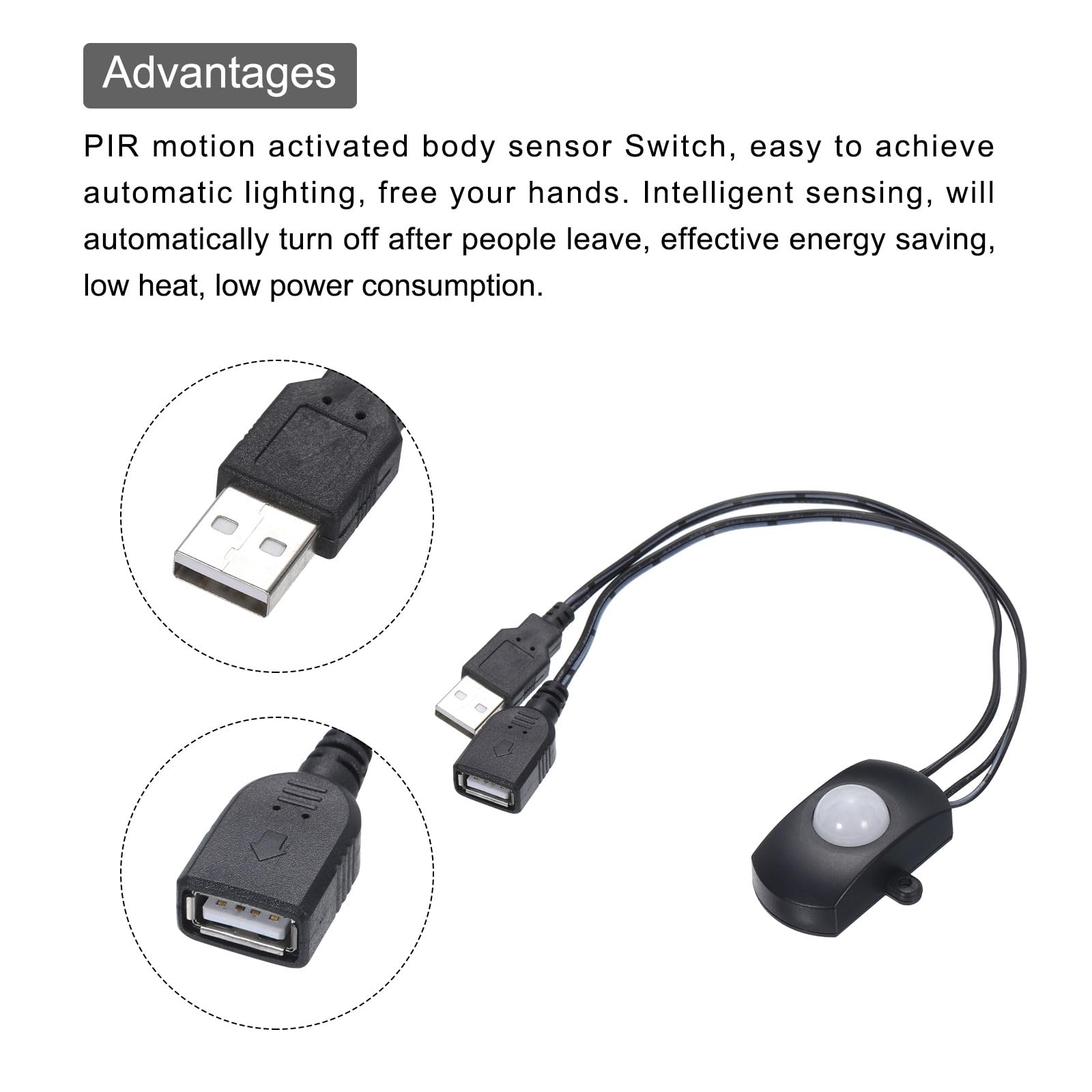 Amazon | uxcell PIRモーション起動センサースイッチ DC 5V-24V