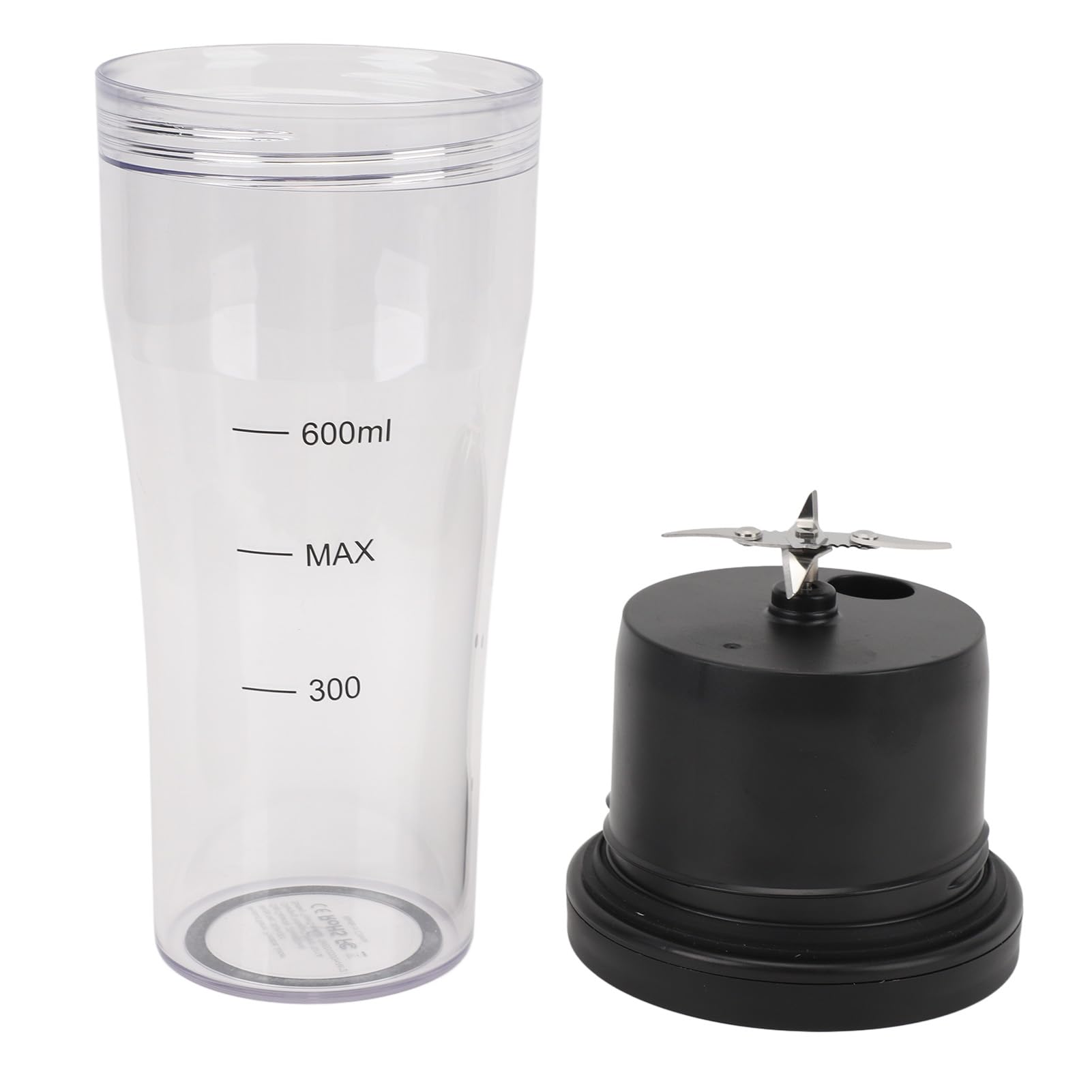 Portable Blender Cup with 6 Blades, 20oz 600ml USB Rechargeable IPX8 Double Gear 18000rpm 4000mAh Shakes, Spiral Ring Mouth and Safety Lock for Cups 40oz