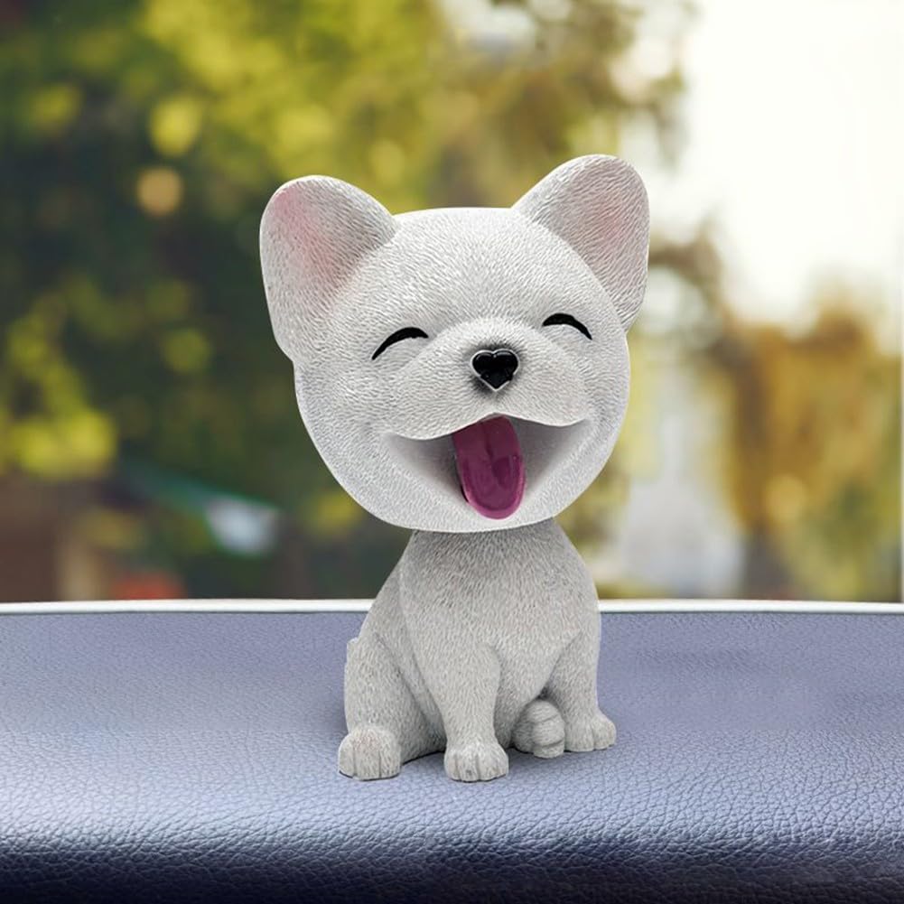 Giocattolo a forma di cane che scuote la testa, decorazione per cruscotto auto, fibra di plastica, 8,5-10 x 5-5,5 cm