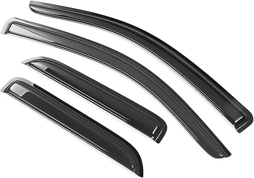 Miniatura 2 de IKON MOTORSPORTS Viseras de ventana, compatibles con Chevrolet Silverado y GMC Sierra Extended Cab 2014-2019, visera de ventana acrílica humo