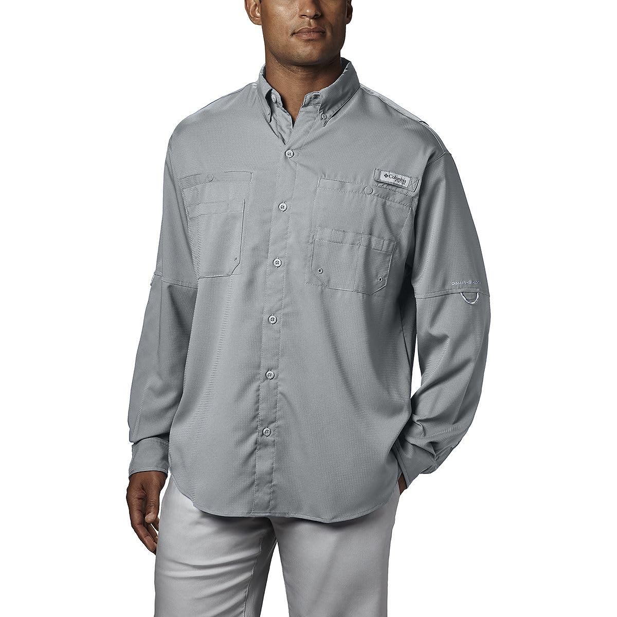 Columbia Men's Discontinued PFG Tamiami Ii Long Sleeve Shirt, Cool Grey, X-Large