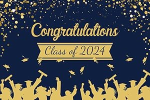 Class of 2023 Gold and Blue Graduation Backdrop