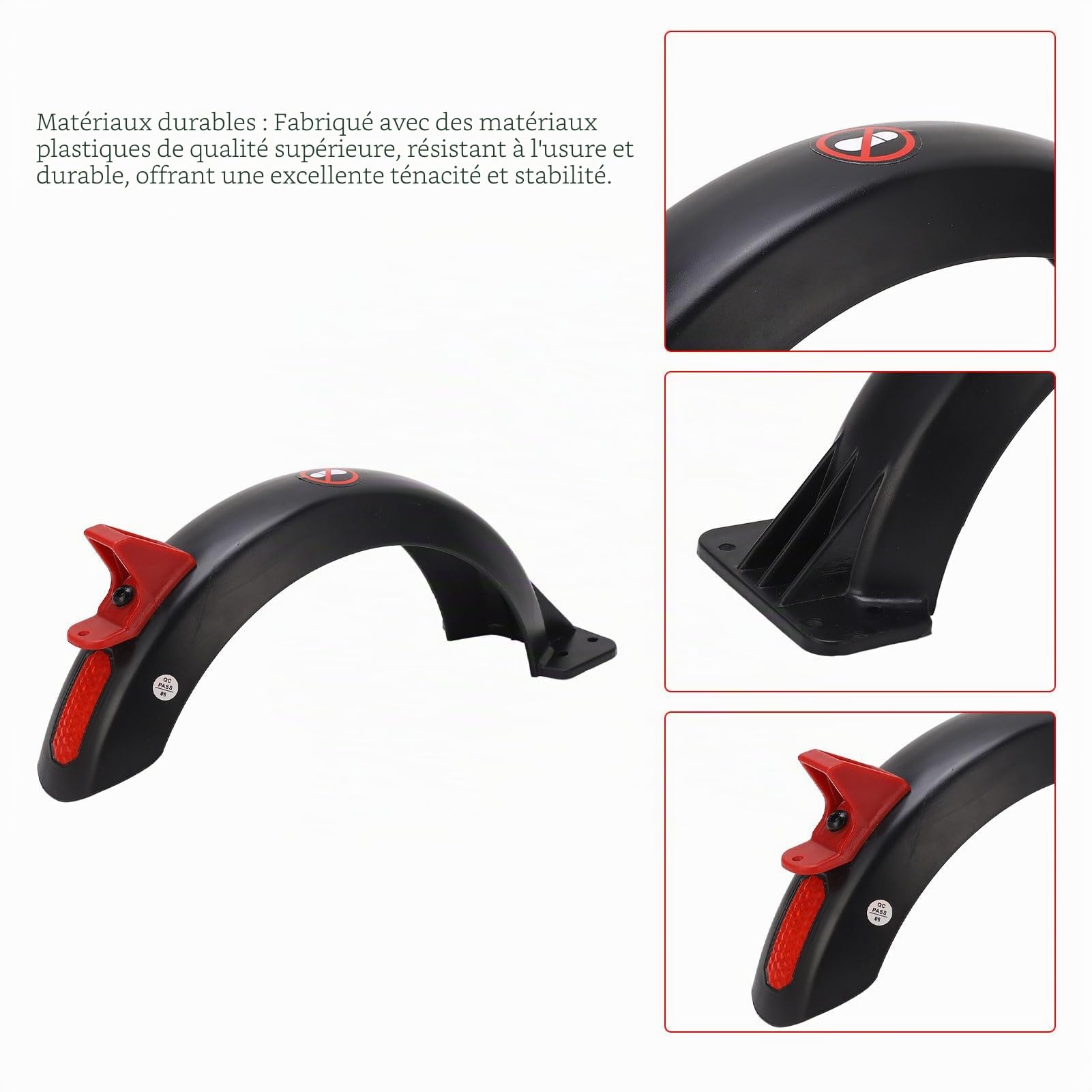Garde-Boue Arrière Scooter Électrique, protège efficacement boue et projections avec crochet bande réfléchissante Accessoire Scooter Électrique pour usage urbain sportif routier