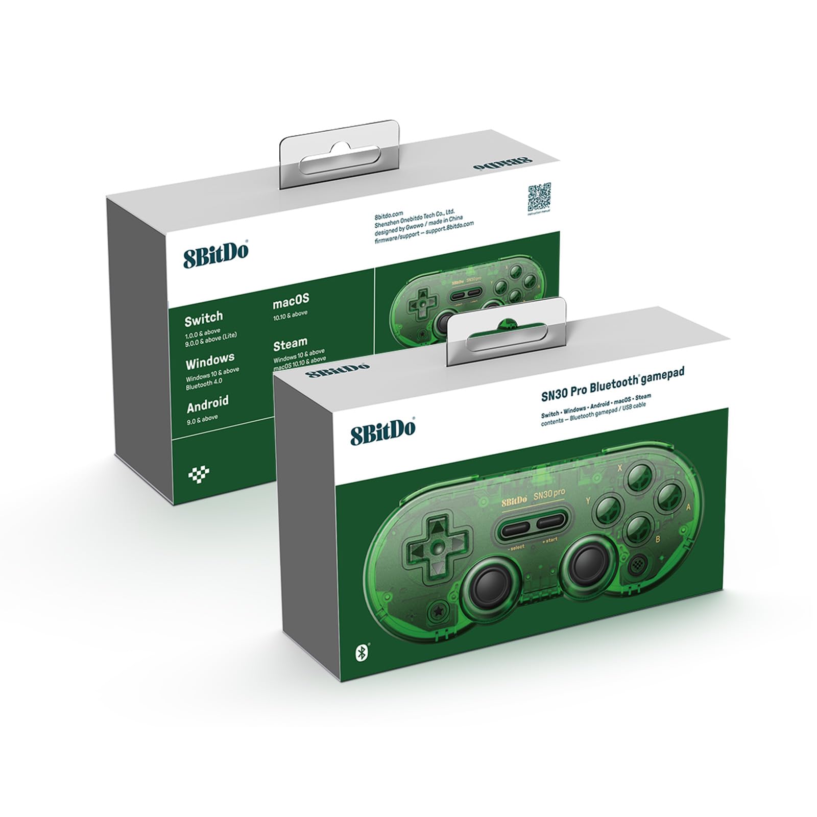 8Bitdo SN30 Pro Controller Bluetooth, Joystick ad Effetto Hall, Controller Giocare Compatibile con Switch, Apple, Windows, Steam Deck, Android e Raspberry Pi (Verde)