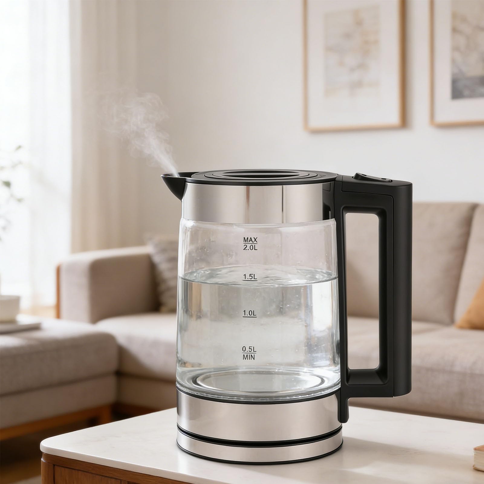 Dpofirs Hervidor Eléctrico con Infusor de té, Hervidor de té Turco, Tetera Eléctrica de Doble Olla, Ebullición Rápida (EU)