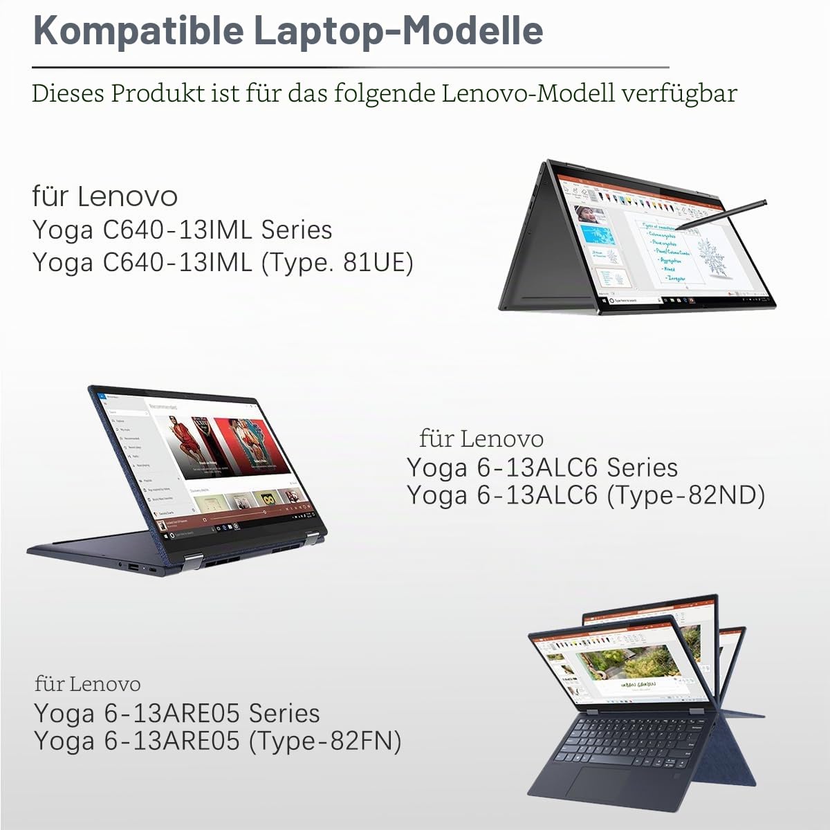 L19C4PD1 L19D4PD1 Laptop Akku für Lenovo Yoga C640-13IML 6-13ARE05 6-13ALC6 81UE 82ND 82FN L19L4PD1 L19M4PD1 5B10U65274 5B10W67385 SB10W67395 5B10U65275 5B10W67329 60Wh, 7820mAh
