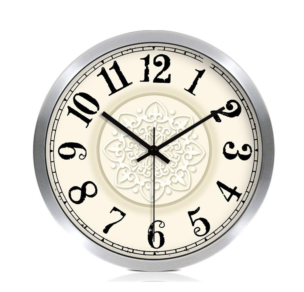 Horloge rétro quartz muet 35cm pour décoration murale de salon moderne