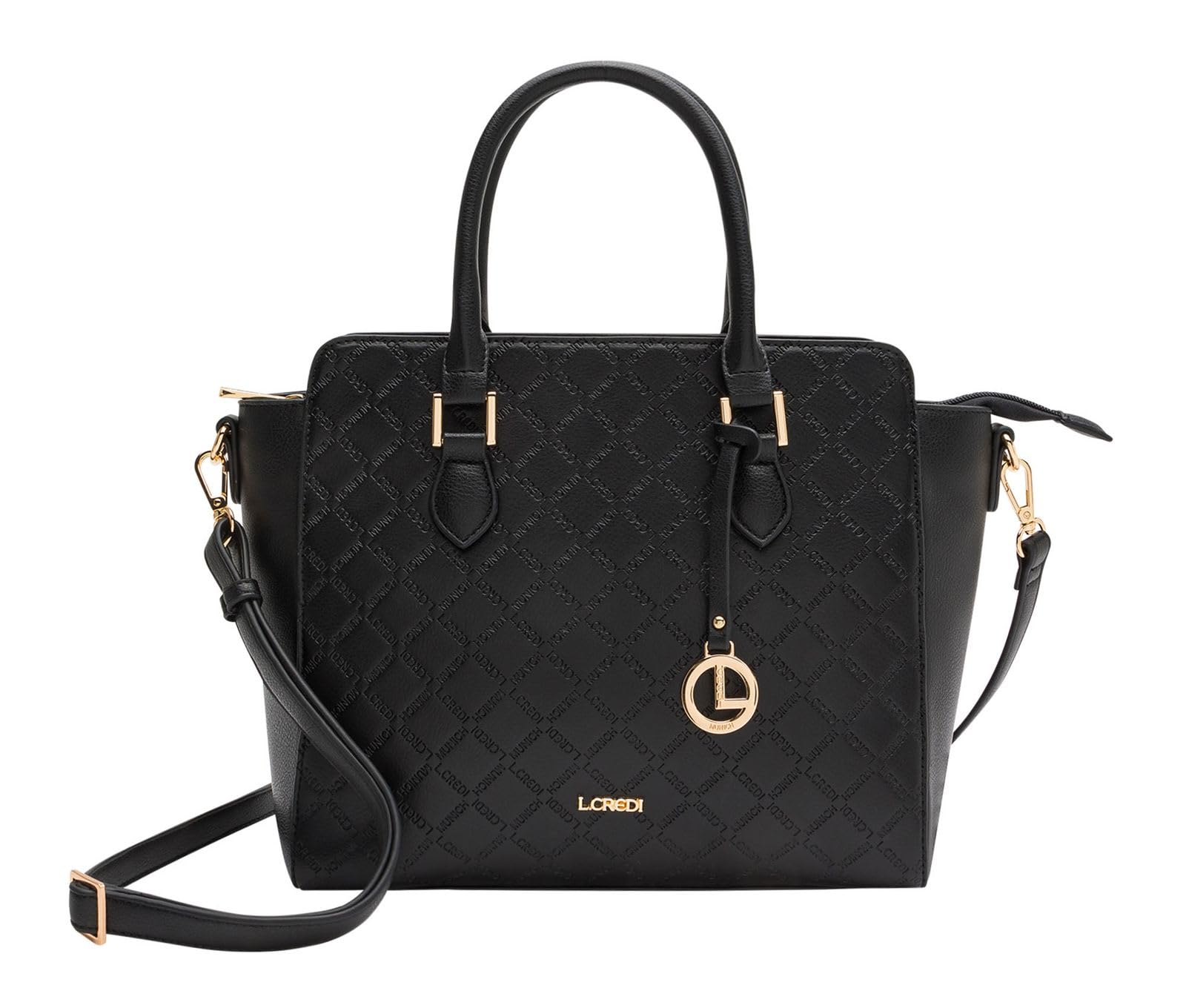 L.CREDI Handtasche Filiberta 37 cm Schwarz Damen