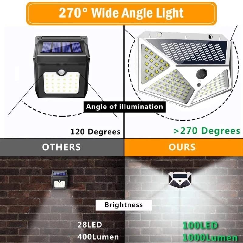 Lumière solaire extérieure 100 LED facile à installer pour entrée de garage - 3