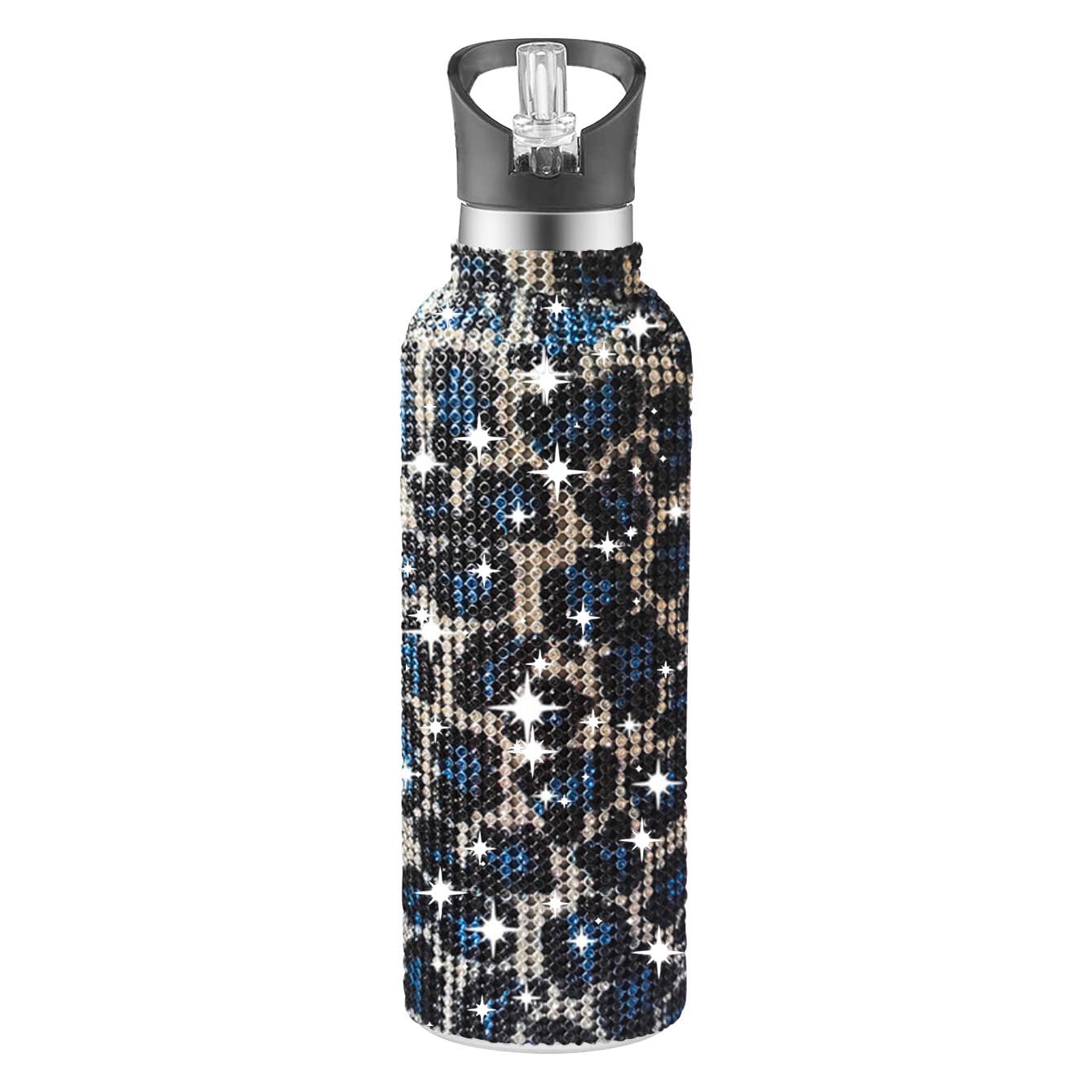 Daofaith 350ml / 12oz Diamond Water Bottle Bling Cup Glitter Water Bottle Rhinestone Dazzling Stainless Steel Insulated Bottle Sparkling Cup Tumbler