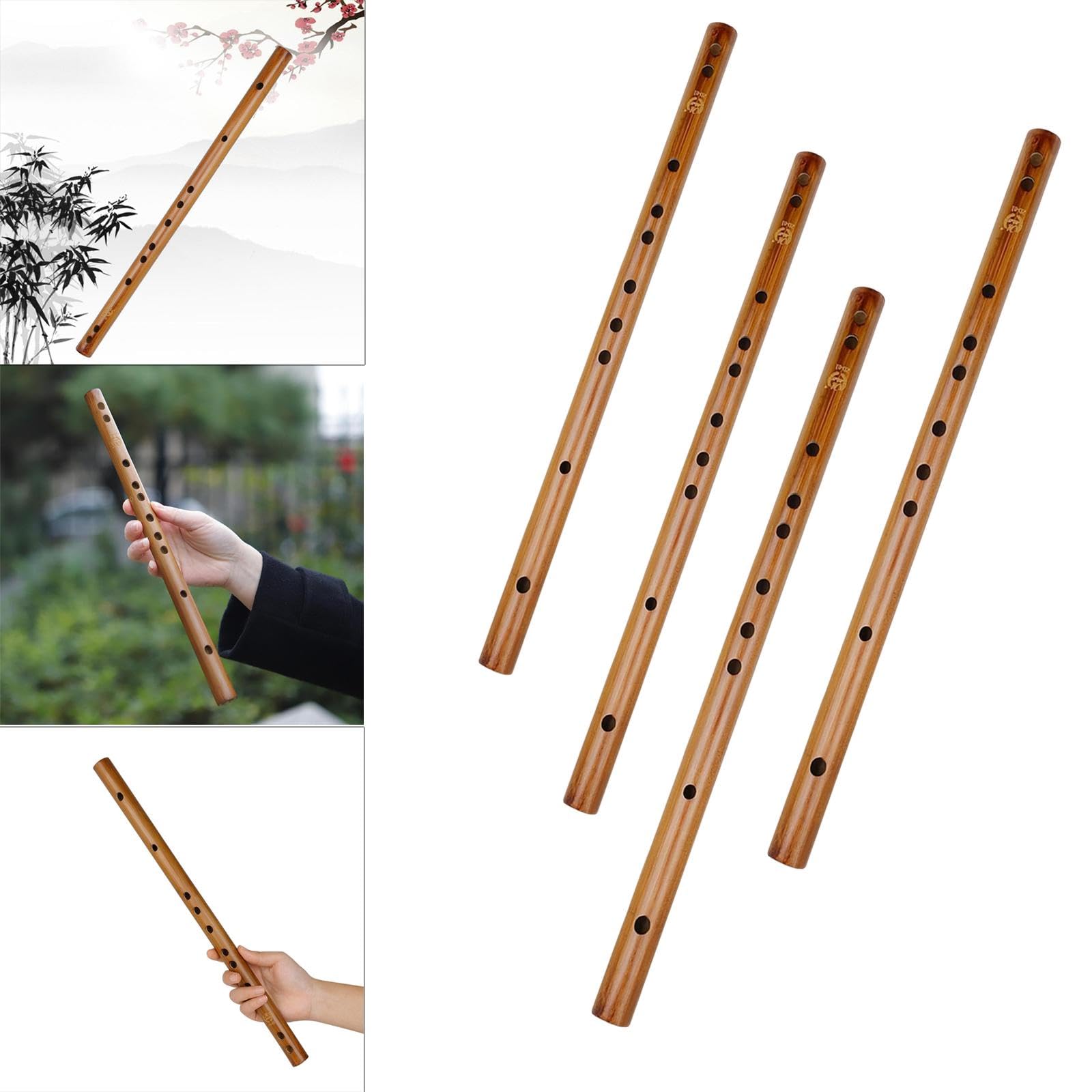 Amagogo Flauta de Bambú Instrumento Musical Flauta de Madera Tradicional Hecho a Mano Ligera Fácil de Aprender Adecuada para Educación Musical Regalo