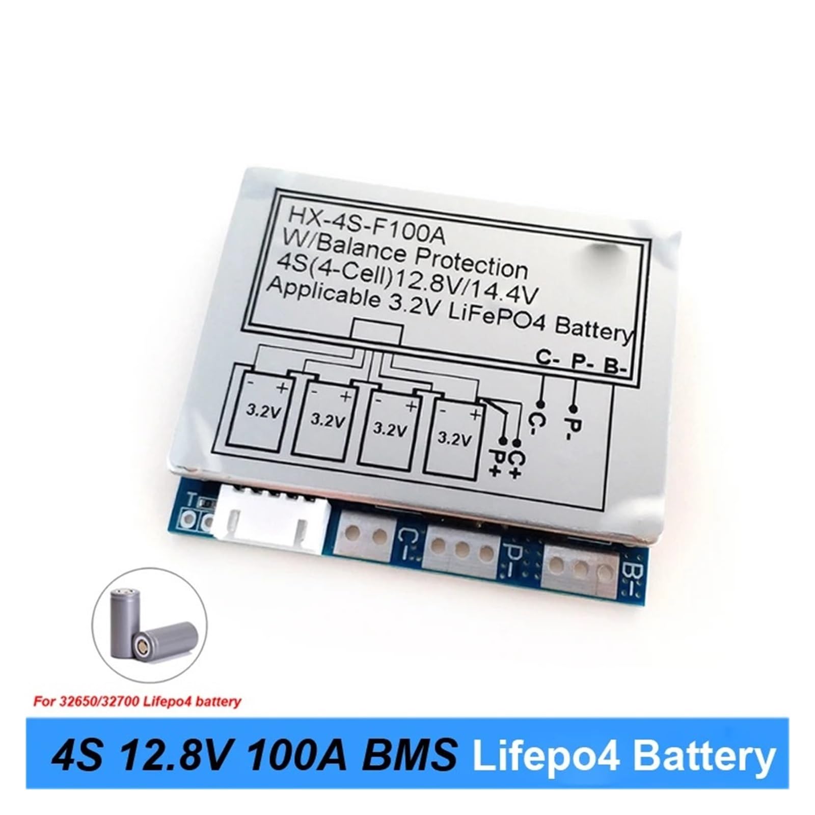 Płyta BMS, 4S 12.8V 100A BMS płyta ochronna oddzielny port z balansem dla łodzi e-bike i nieprzerwanego zasilania 12V