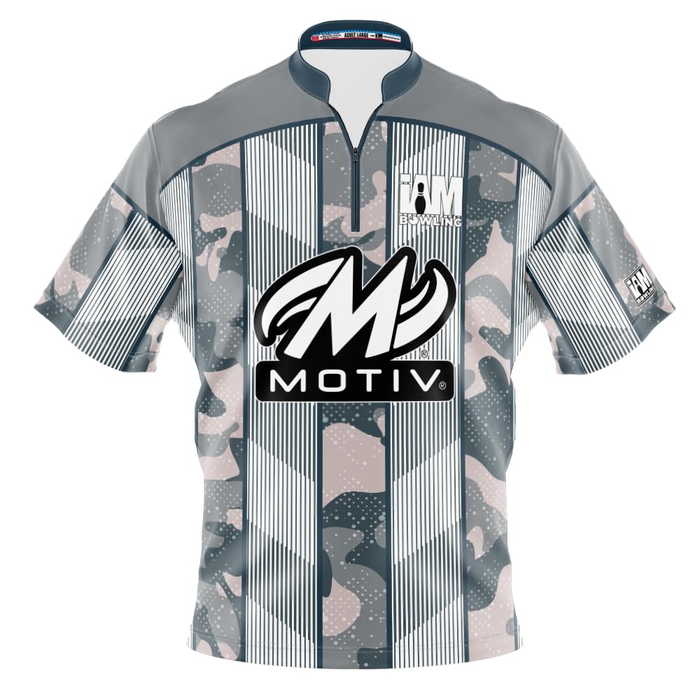 Logo Infusion I AM Bowling Jersey Short Sleeve Sash Collar 2328-MT2 Made in USA MOTIV2 (US, Alpha, 3X-Large, Regular, Regular, Multi)